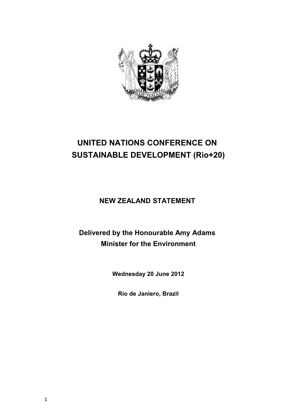 SUSTAINABLE DEVELOPMENT (Rio+20)