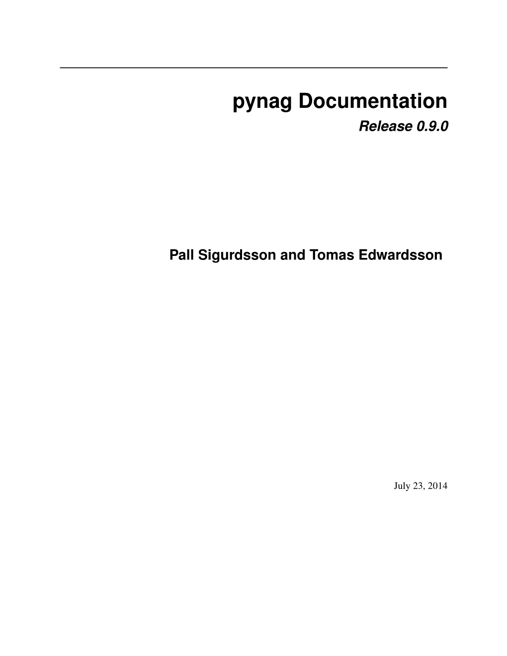 Pynag Documentation Release 0.9.0