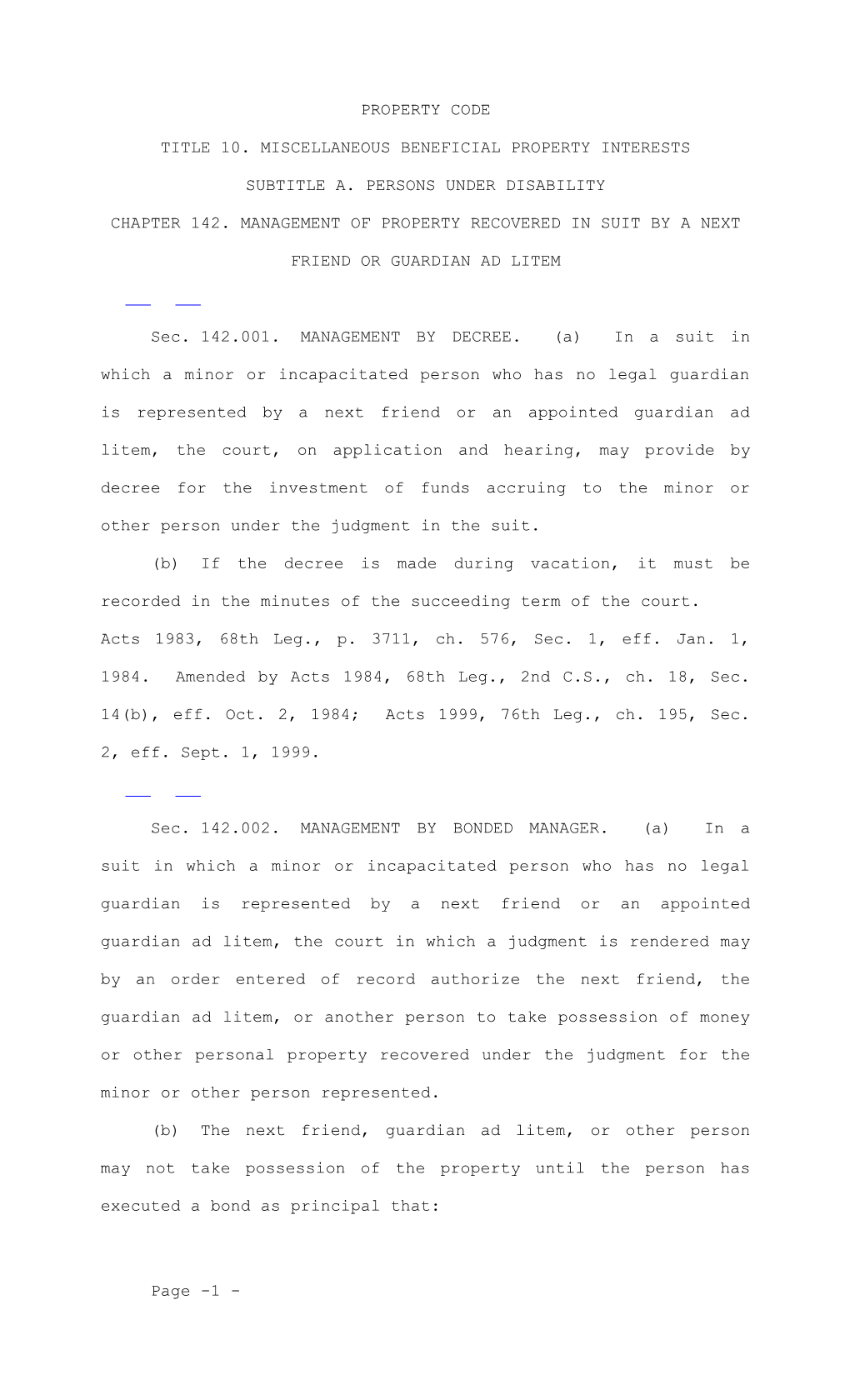 Title 10. Miscellaneous Beneficial Property Interests