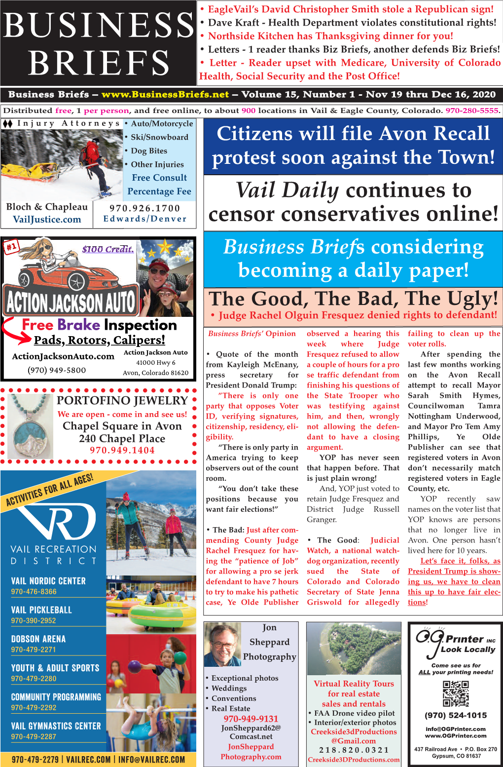 Vail, Colorado - - Nov 19 Thru Dec 16, 2020 - Page 2