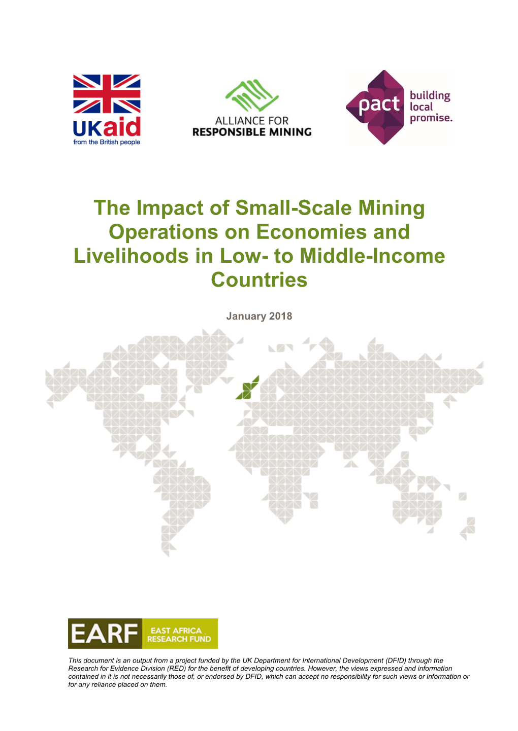 The Impact of Small-Scale Mining Operations on Economies and Livelihoods in Low- to Middle-Income Countries