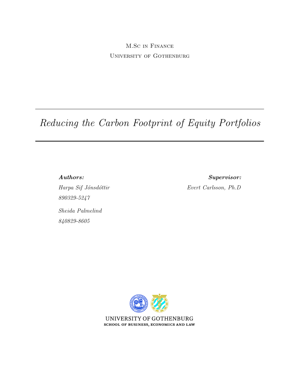 Reducing the Carbon Footprint of Equity Portfolios