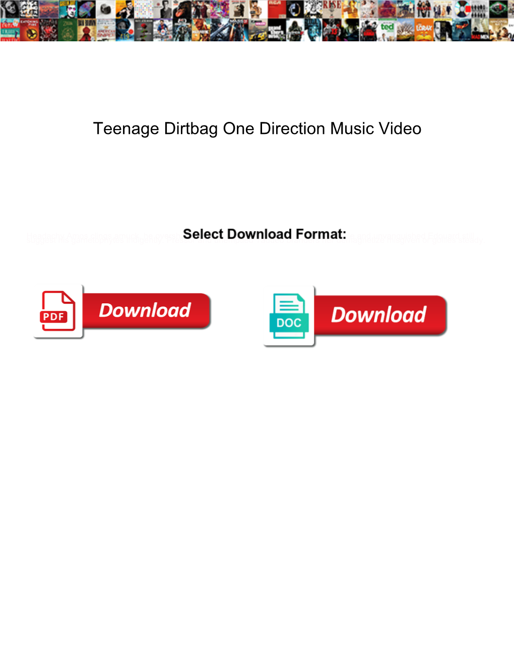 Teenage Dirtbag One Direction Music Video