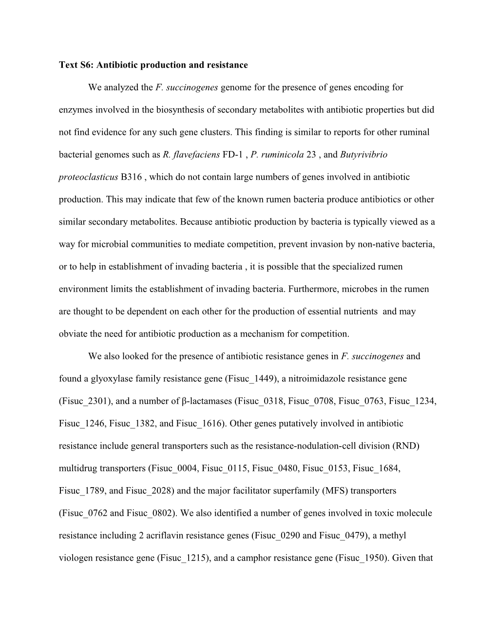 Antibiotic Production and Resistance