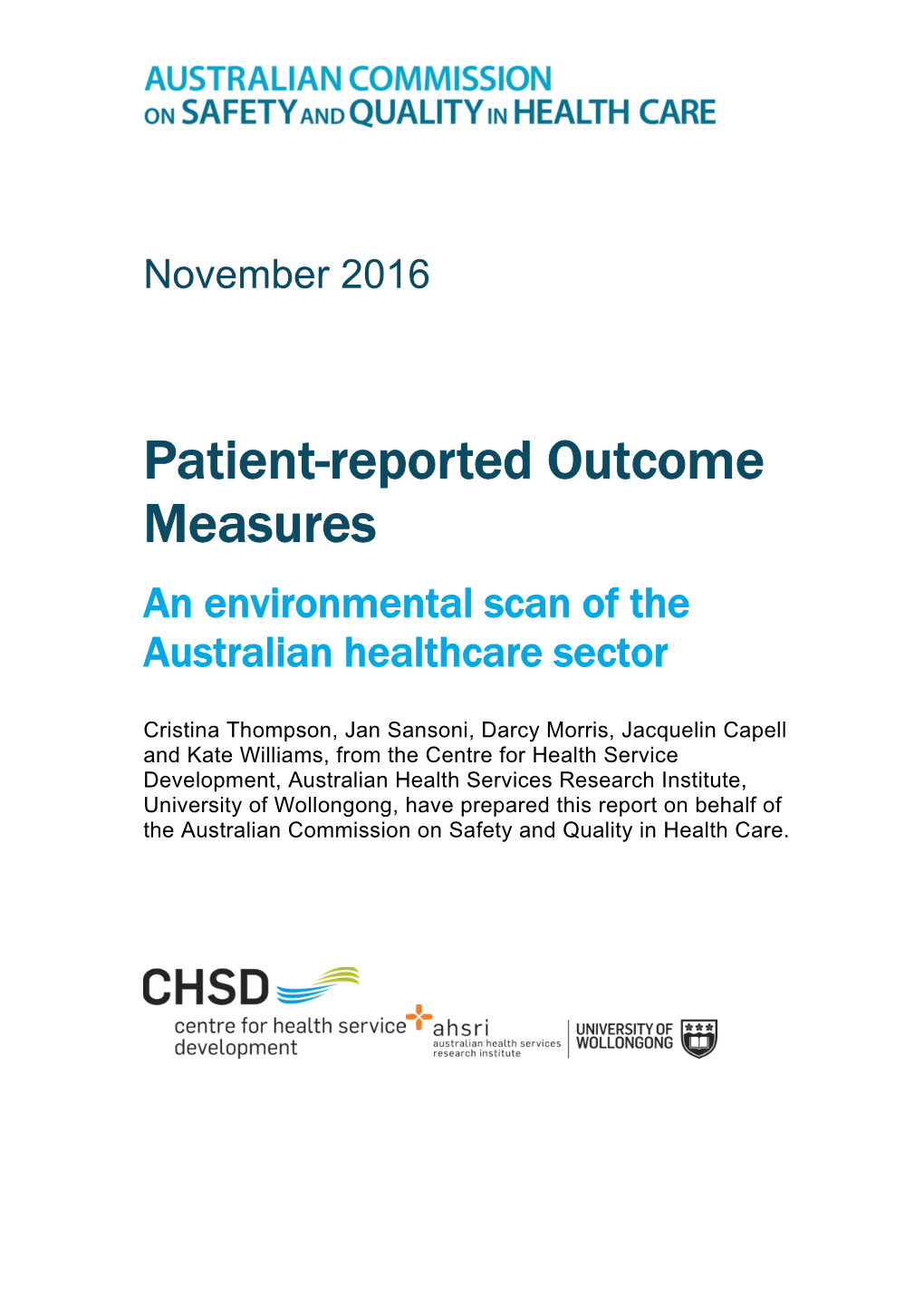 Patient-Reported Outcome Measures