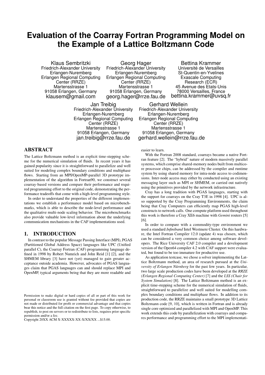 Evaluation of the Coarray Fortran Programming Model on the Example of a Lattice Boltzmann Code