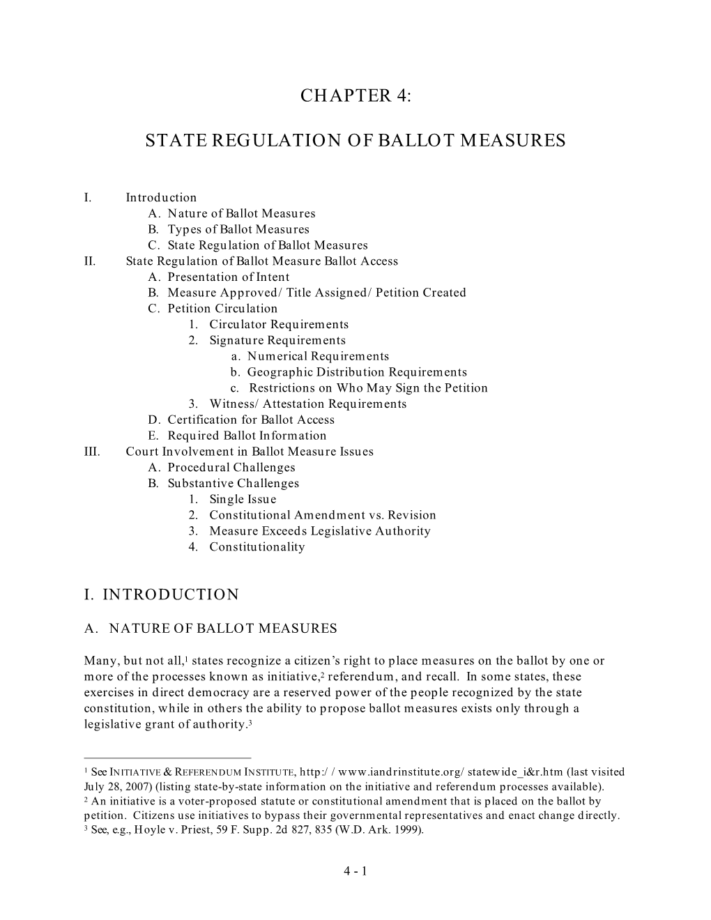 Chapter 4: State Regulation of Ballot Measures