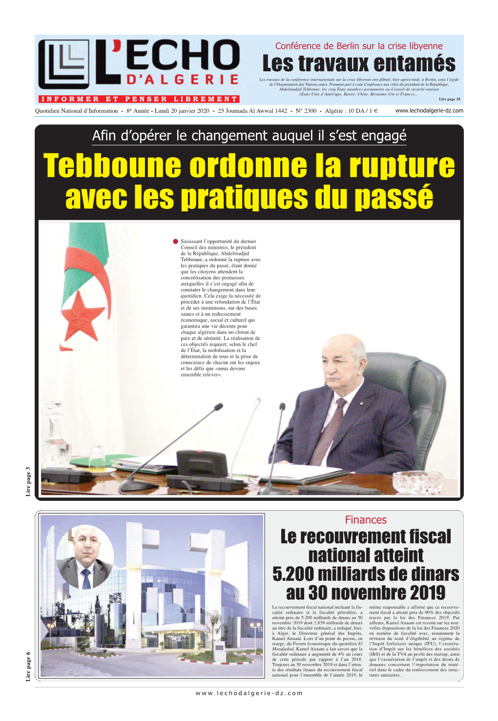 Tebboune Ordonne La Rupture Avec Les Pratiques Du Passé