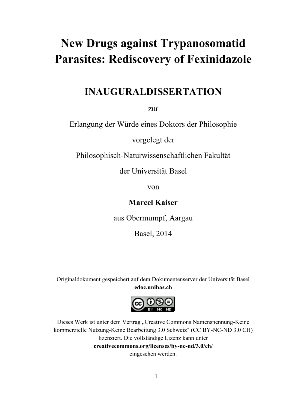 Rediscovery of Fexinidazole