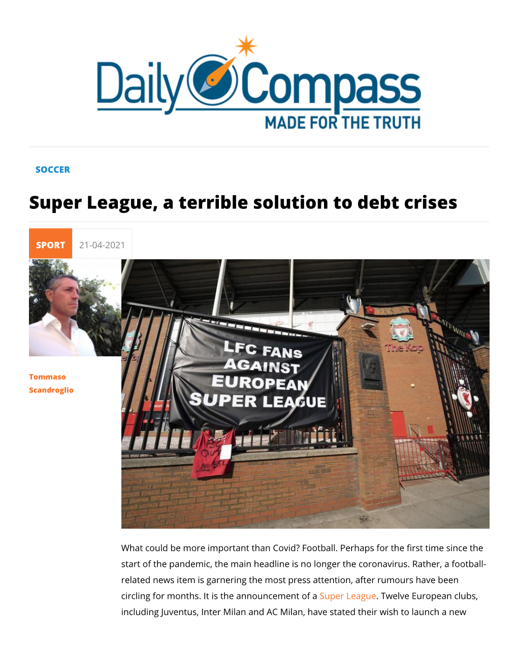Super League, a Terrible Solution to Debt Crises