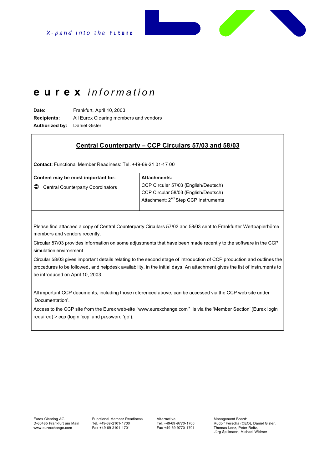 Eurex Information