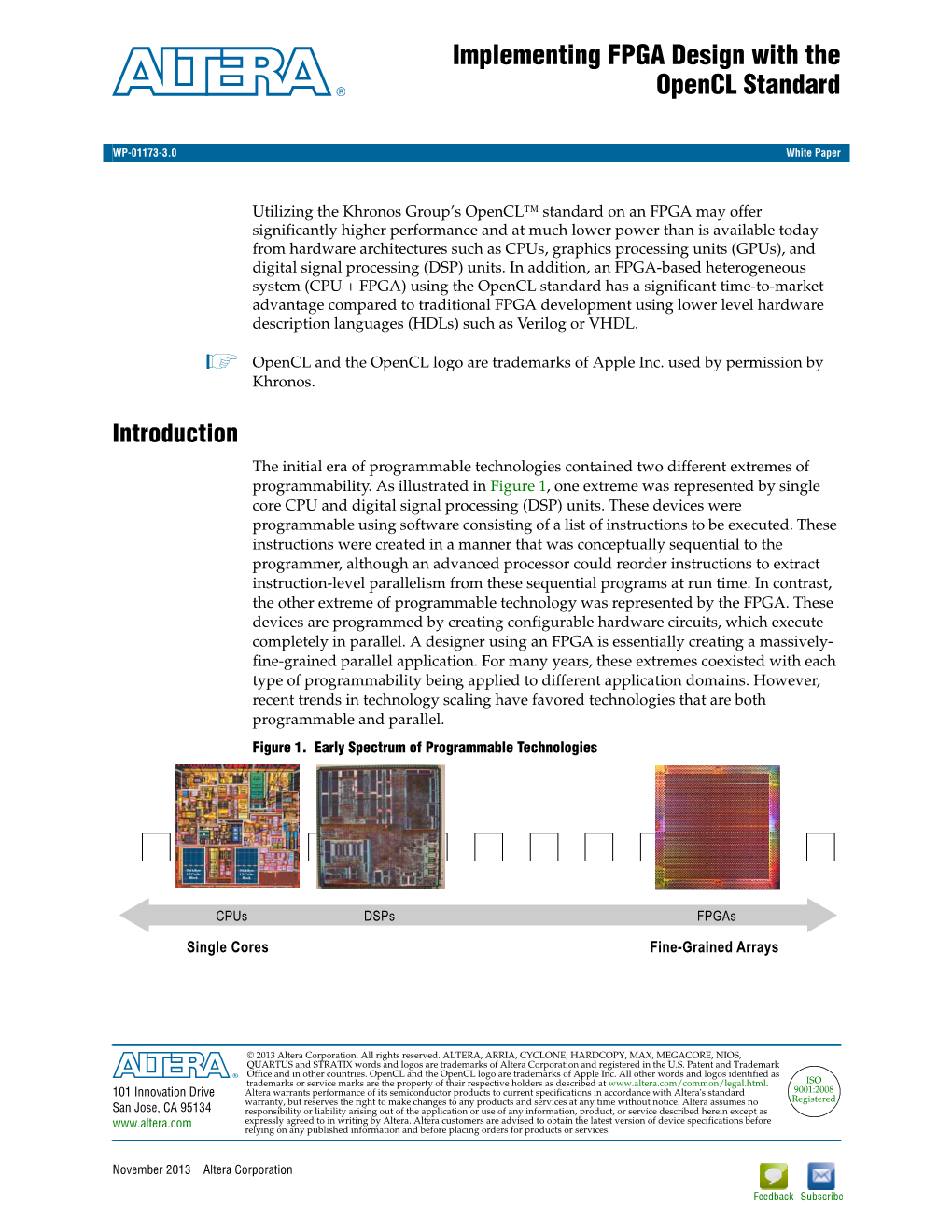 Implementing FPGA Design with the Opencl Standard