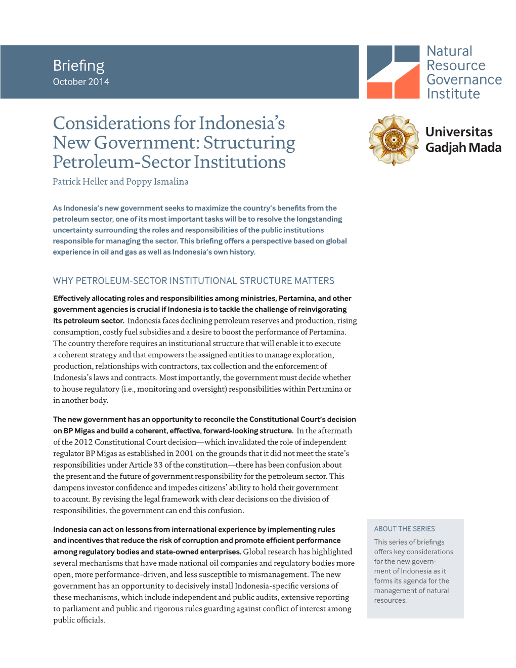 Structuring Petroleum-Sector Institutions