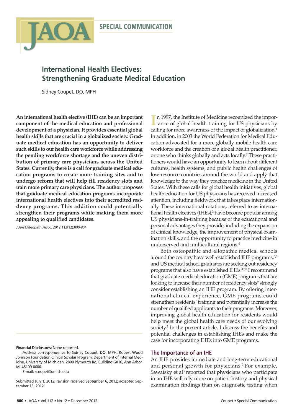 Strengthening Graduate Medical Education