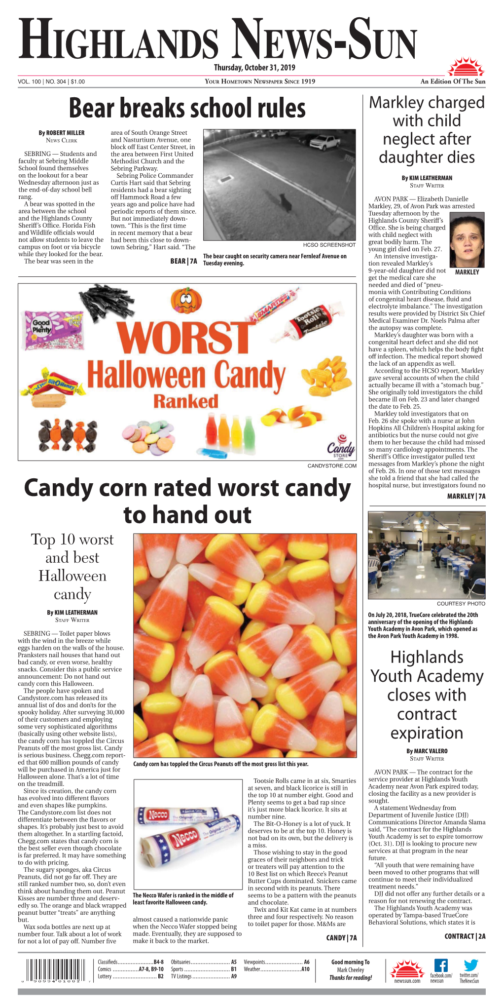 HIGHLANDS NEWS-SUN Thursday, October 31, 2019