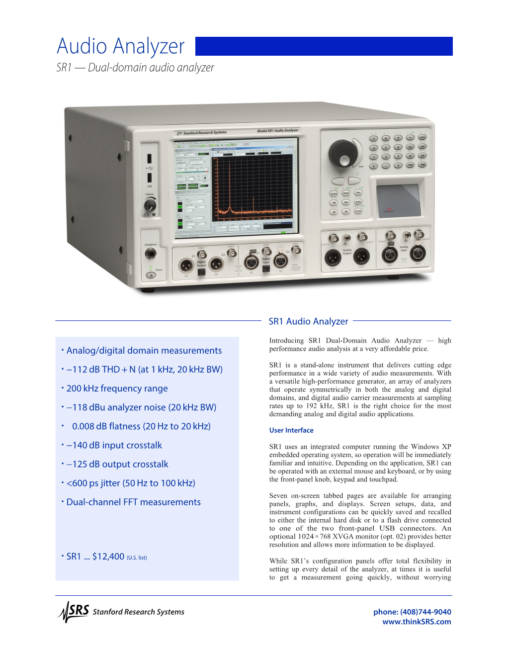 SR1 — Dual-Domain Audio Analyzer