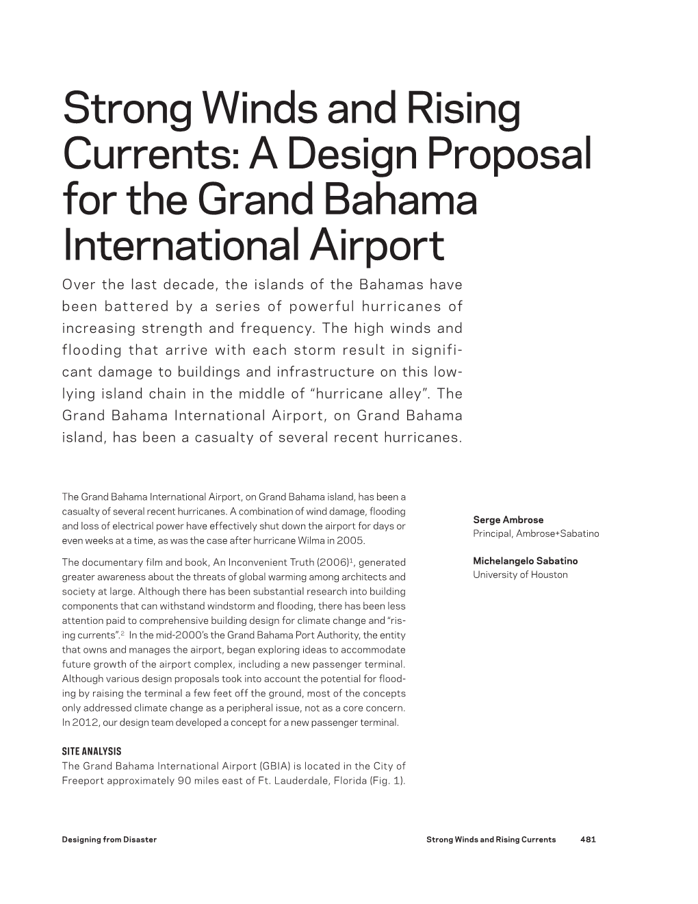 A Design Proposal for the Grand Bahama International Airport