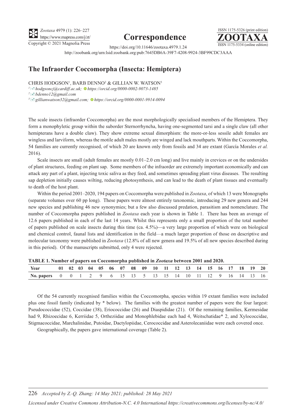 The Infraorder Coccomorpha (Insecta: Hemiptera)