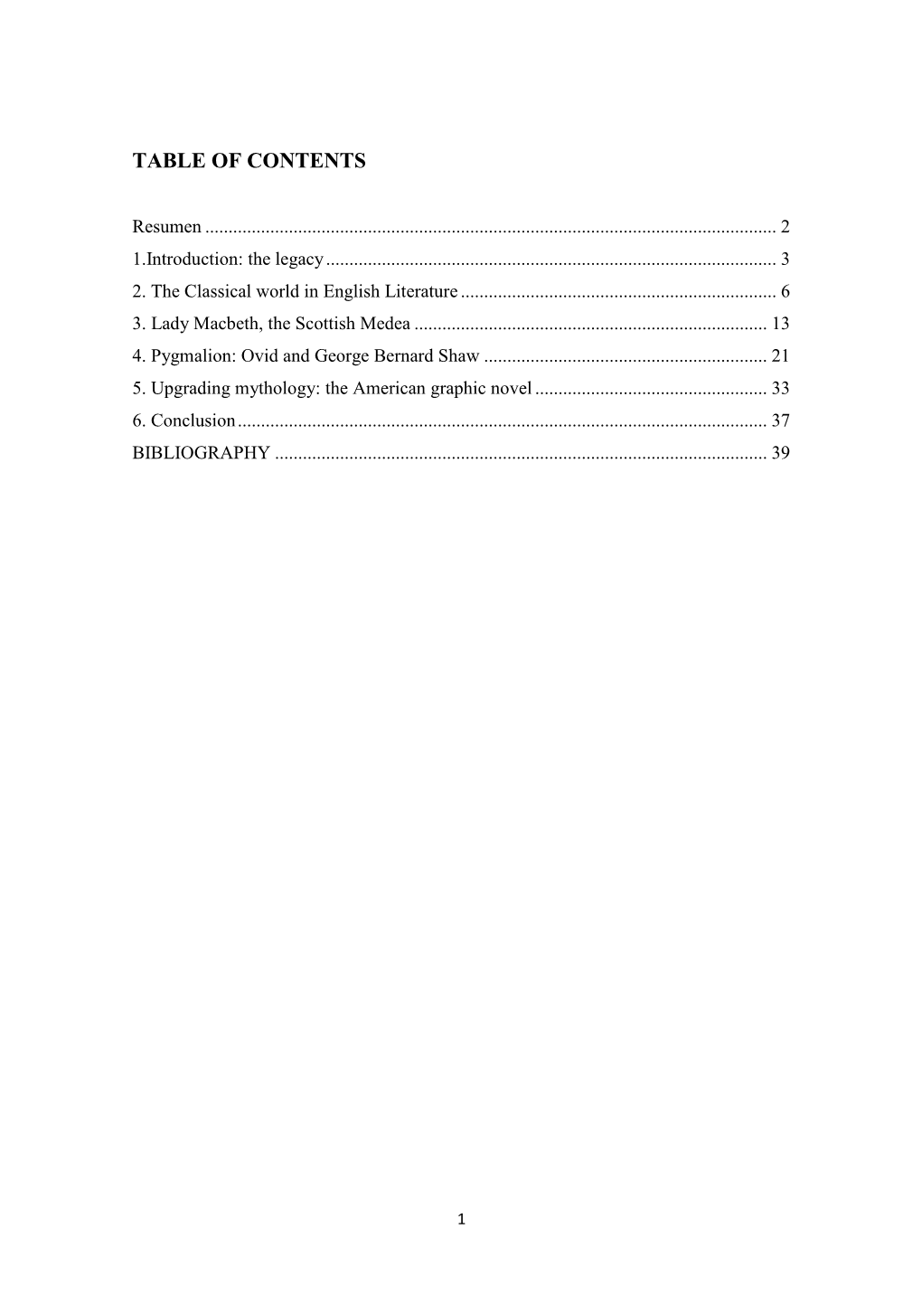 Table of Contents