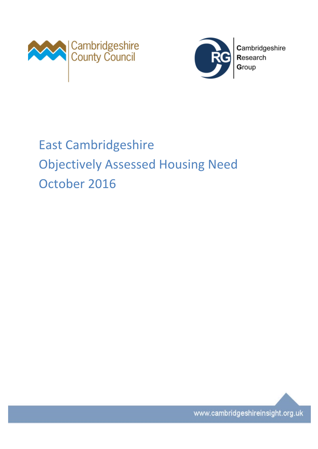 East Cambridgeshire Objectively Assessed Housing Need October 2016