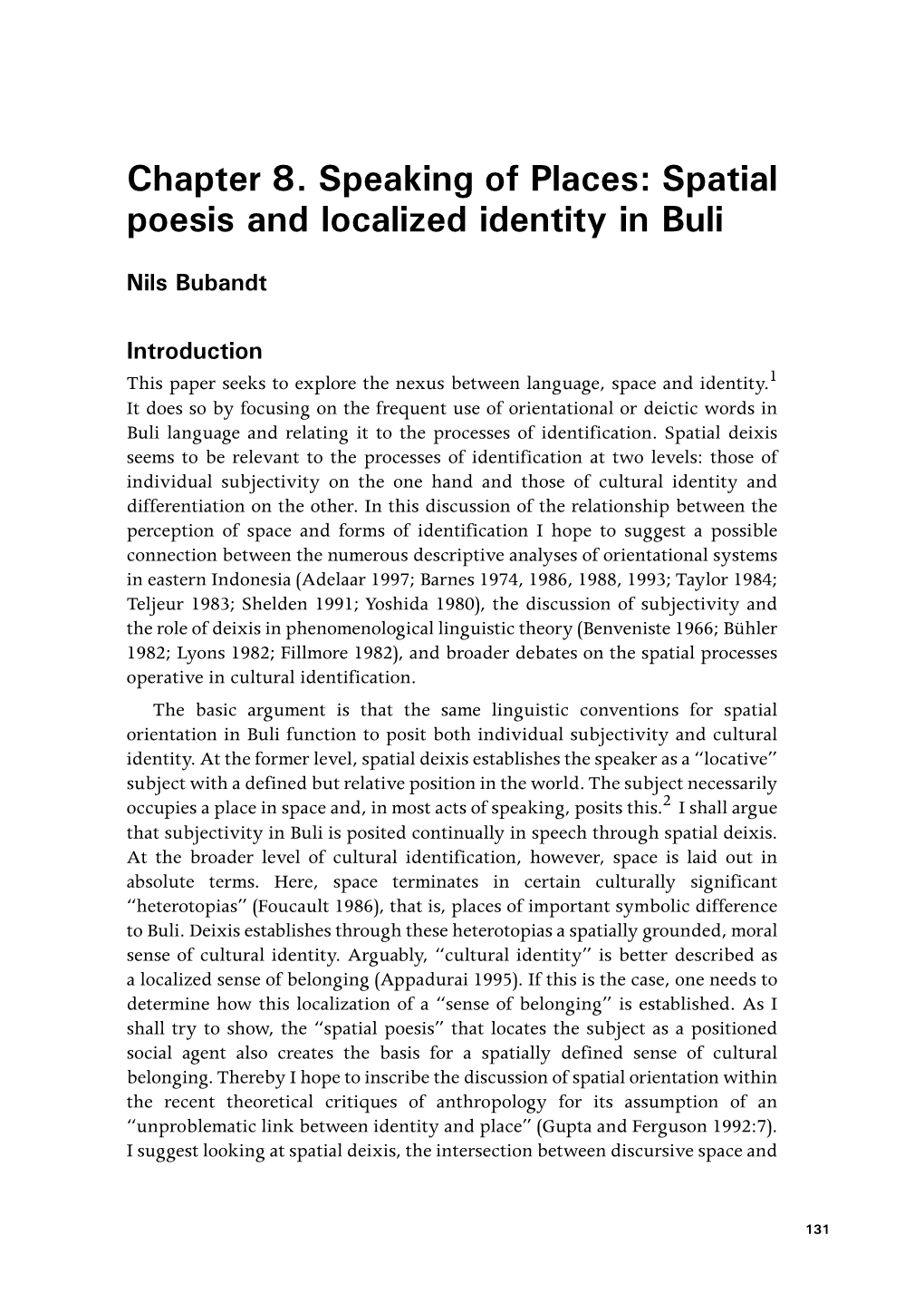 Spatial Poesis and Localized Identity in Buli