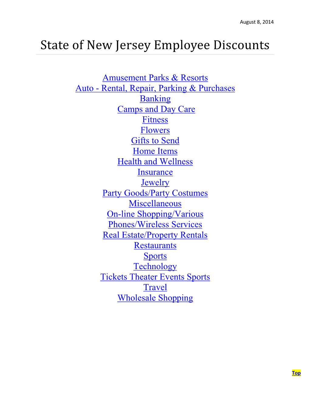 State of New Jersey Employee Discounts