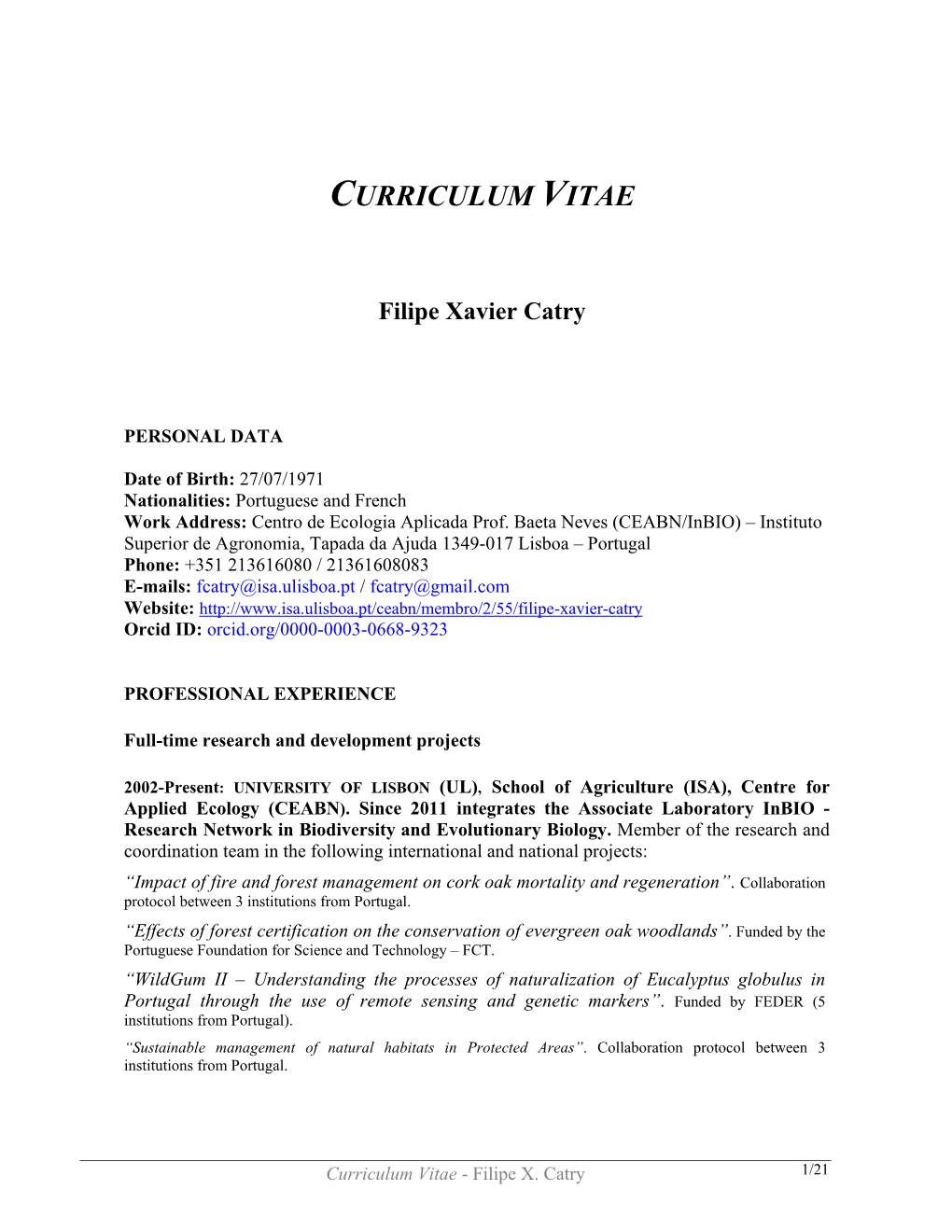 Curriculum Vitae