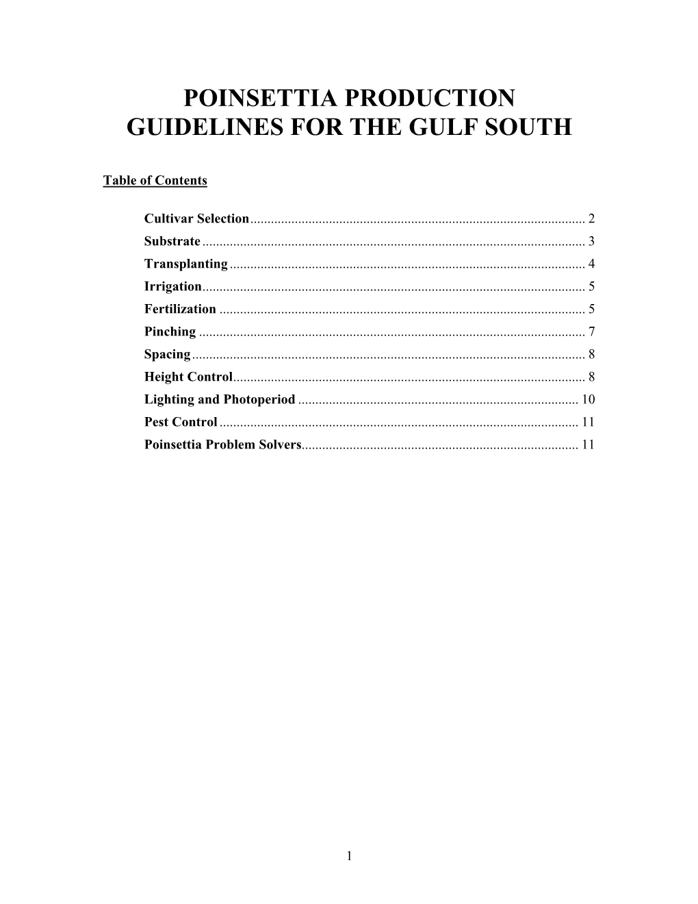 Poinsettia Production Guidelines for the Gulf South