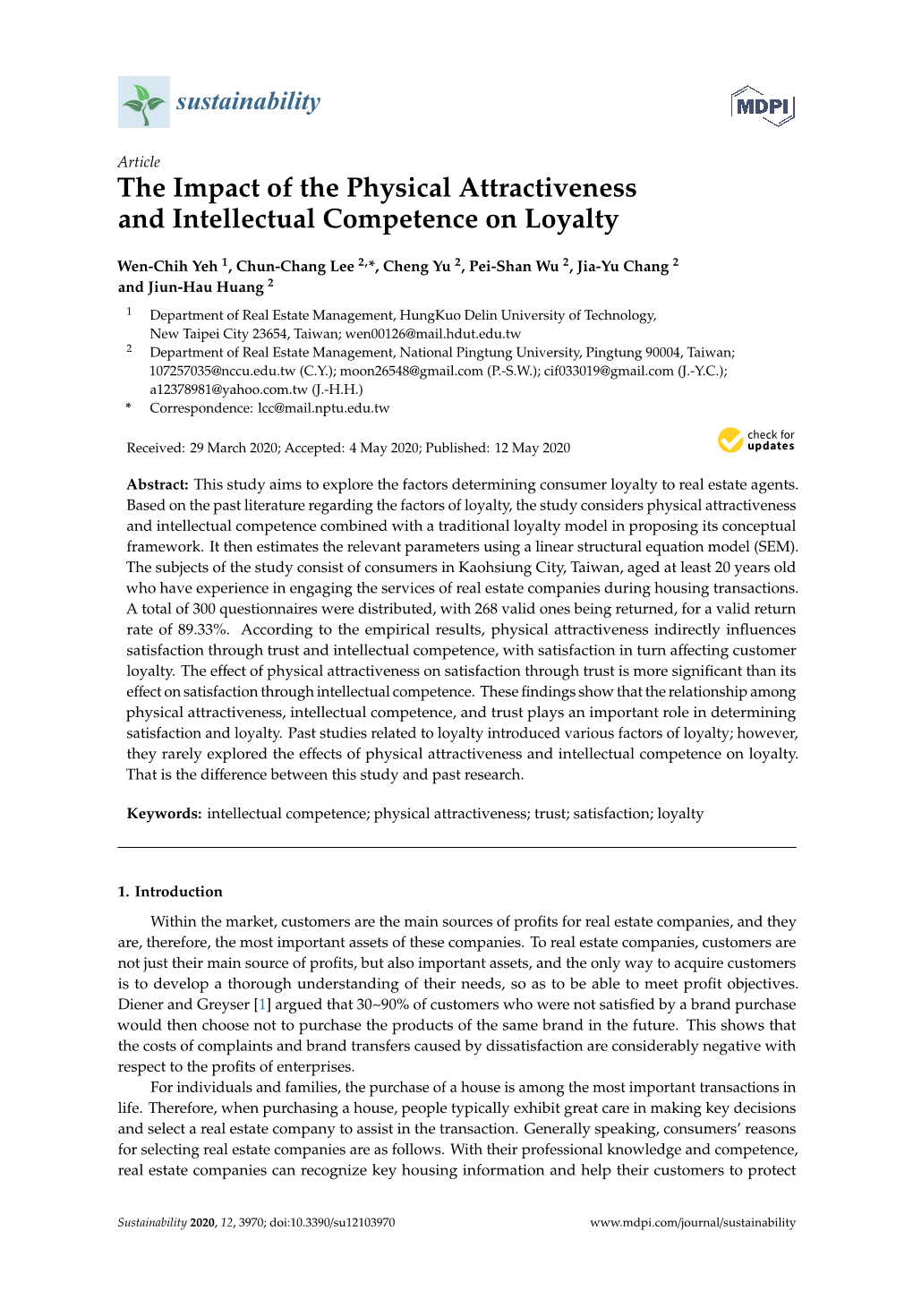The Impact of the Physical Attractiveness and Intellectual Competence on Loyalty