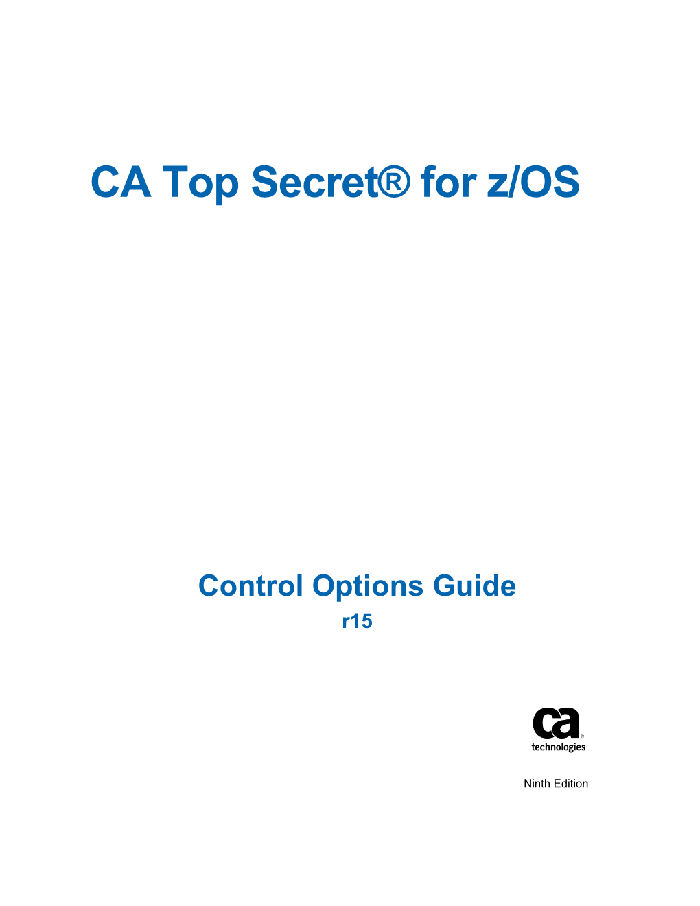 CA Top Secret for Z/OS Control Options Guide