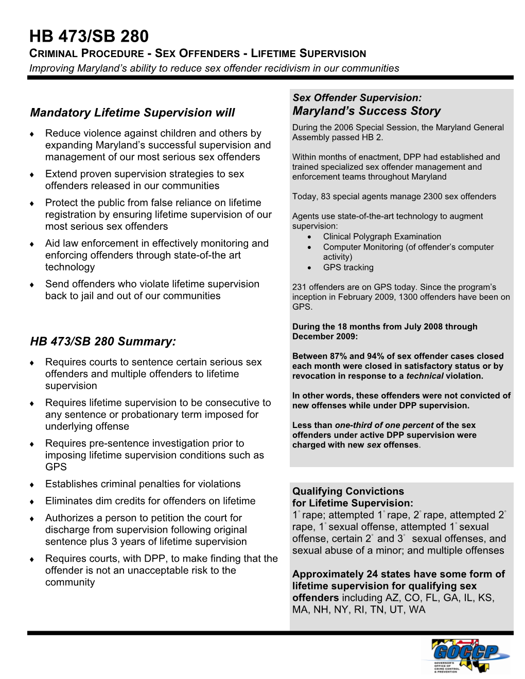 Lifetime Supervision Fact Sheet Feb 19