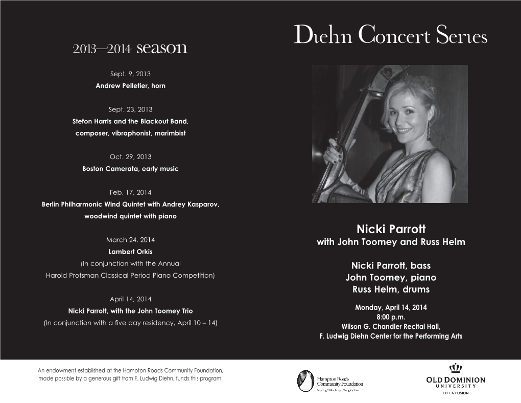 F. Ludwig Diehn Concert Series: Nicki Parrott with John Toomey and Russ