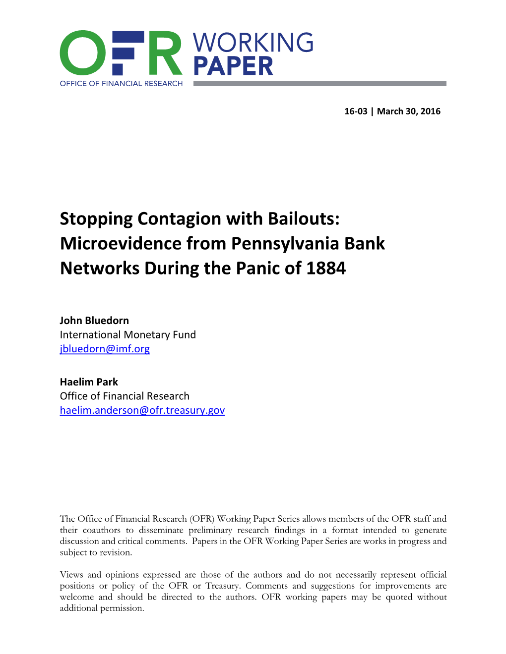 Stopping Contagion with Bailouts: Microevidence from Pennsylvania Bank Networks During the Panic of 1884