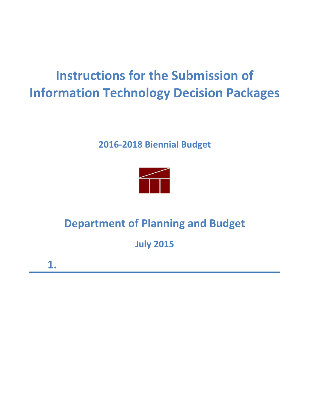 Instructions for the Submission Of