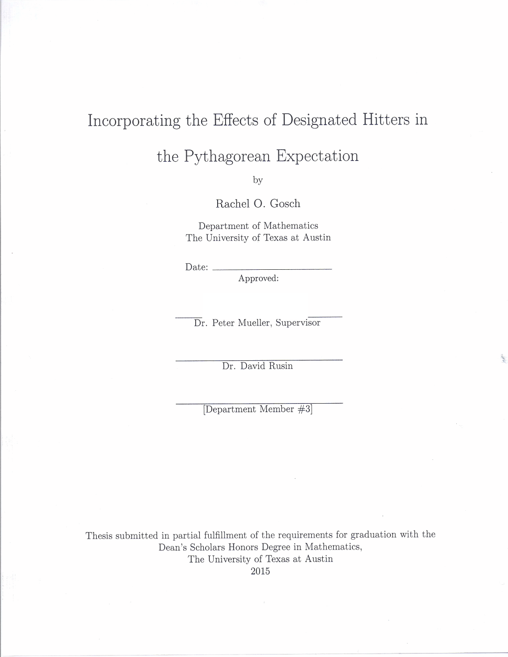 Incorporating the Effects of Designated Hitters in the Pythagorean Expectation