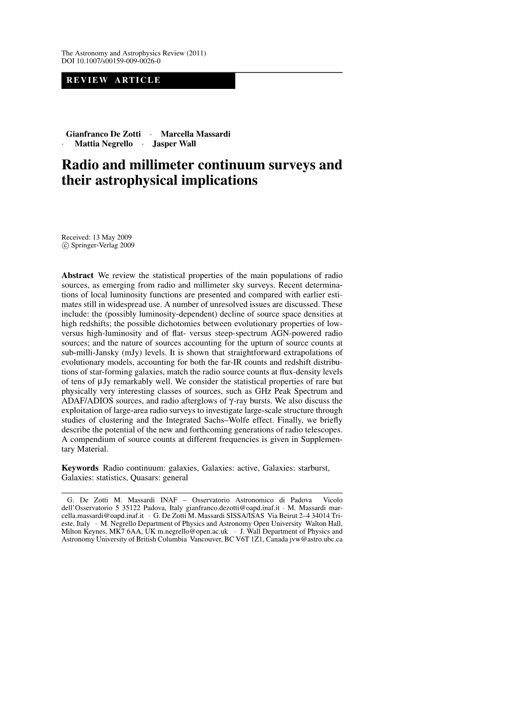 Radio and Millimeter Continuum Surveys and Their Astrophysical Implications