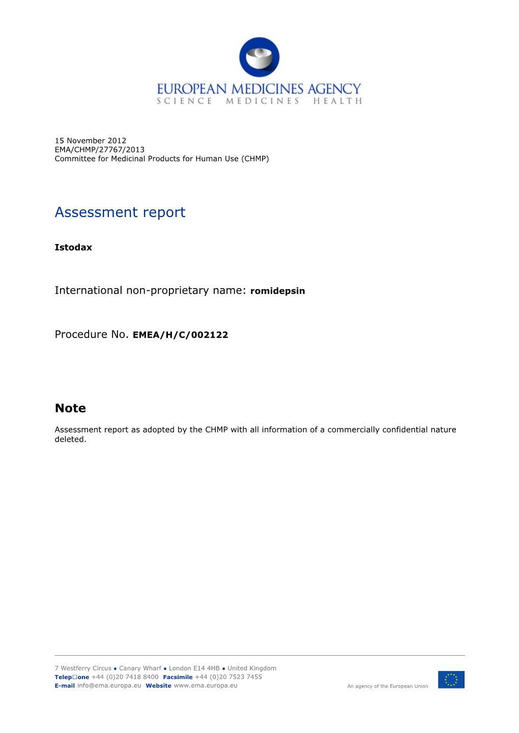 Istodax Refusal AR EPAR Final