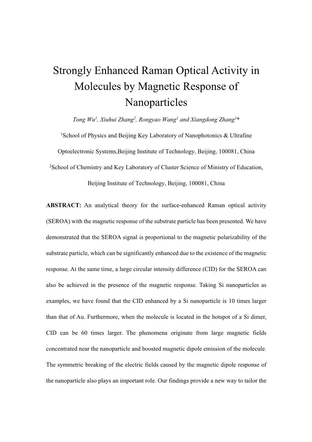 Strongly Enhanced Raman Optical Activity in Molecules by Magnetic Response of Nanoparticles