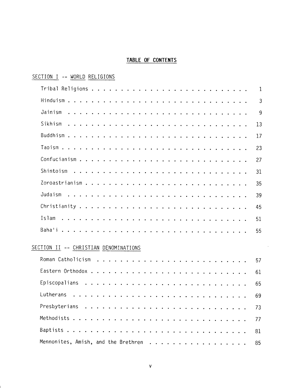 Comparative Religions