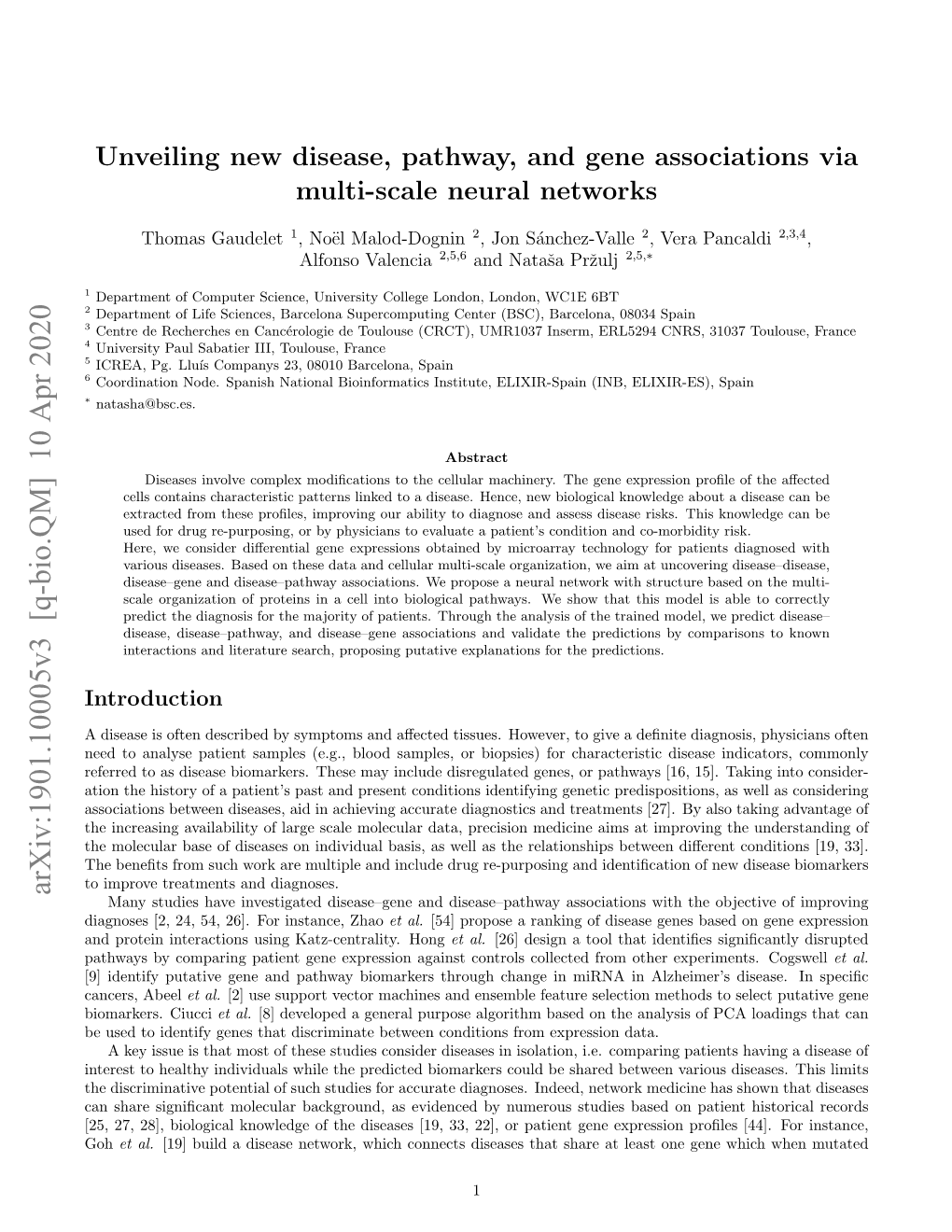 Unveiling New Disease, Pathway, and Gene Associations Via Multi-Scale Neural Networks