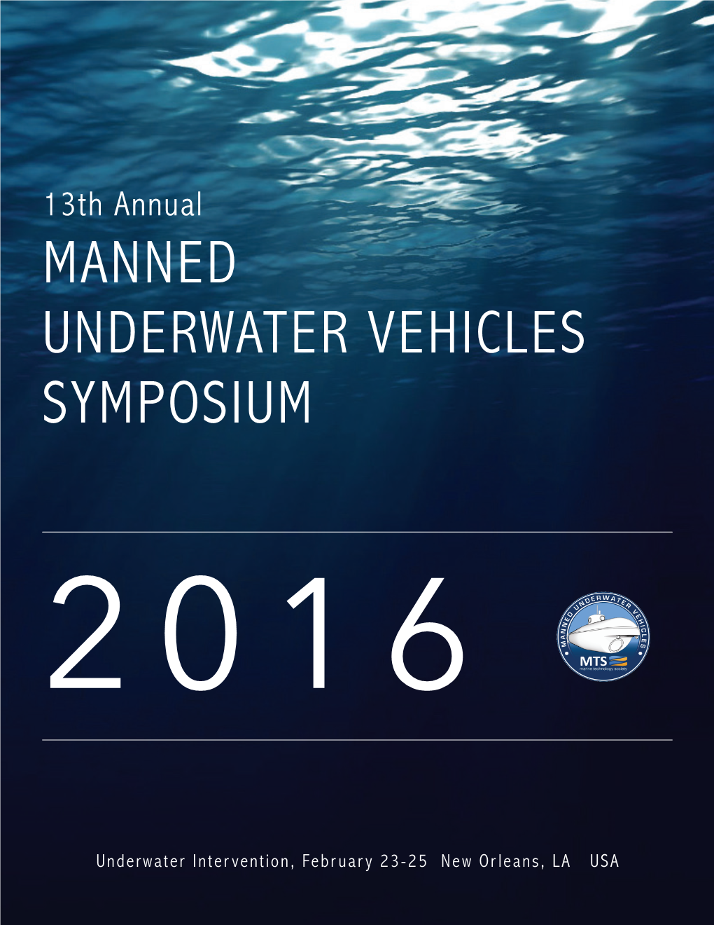 Manned Underwater Vehicles Symposium 2016