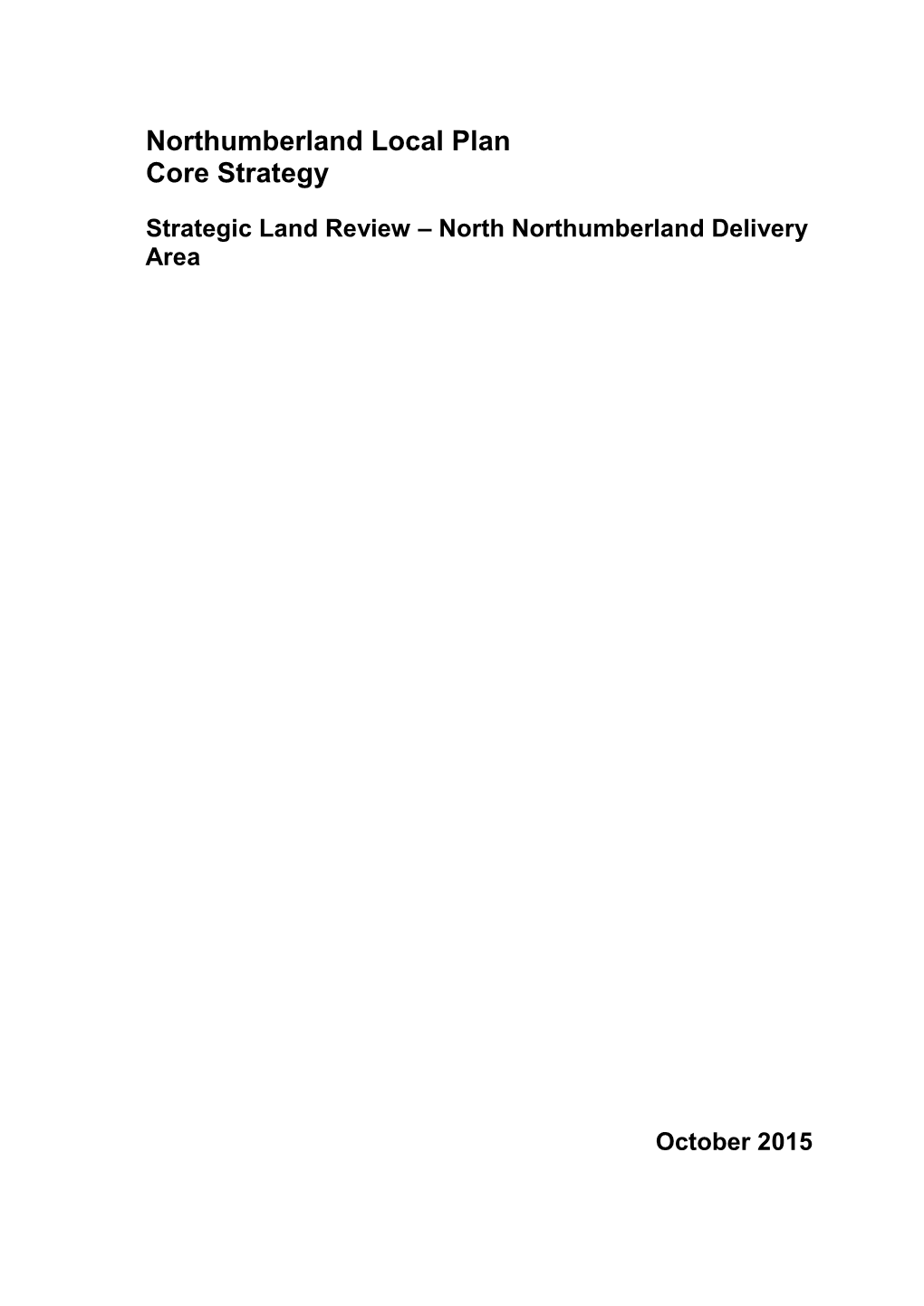 Northumberland Local Plan Core Strategy