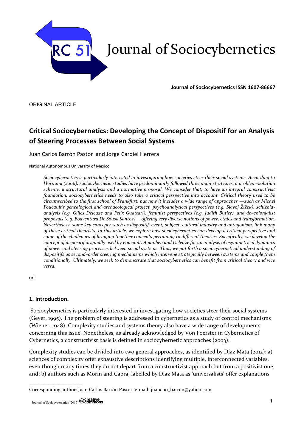 Critical Sociocybernetics: Developing the Concept of Dispositif for an Analysis of Steering Processes Between Social Systems