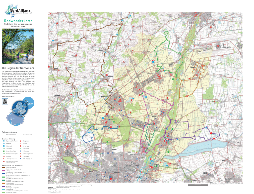 Radwanderkarte Radeln in Der Metropolregion München Nord