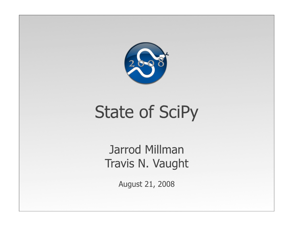 State of Scipy
