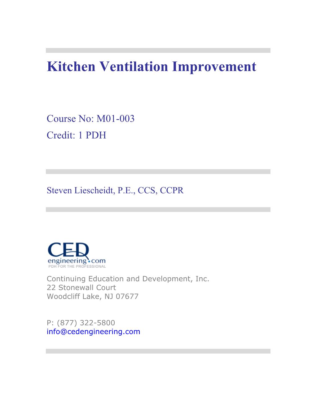 Kitchen Ventilation Improvement