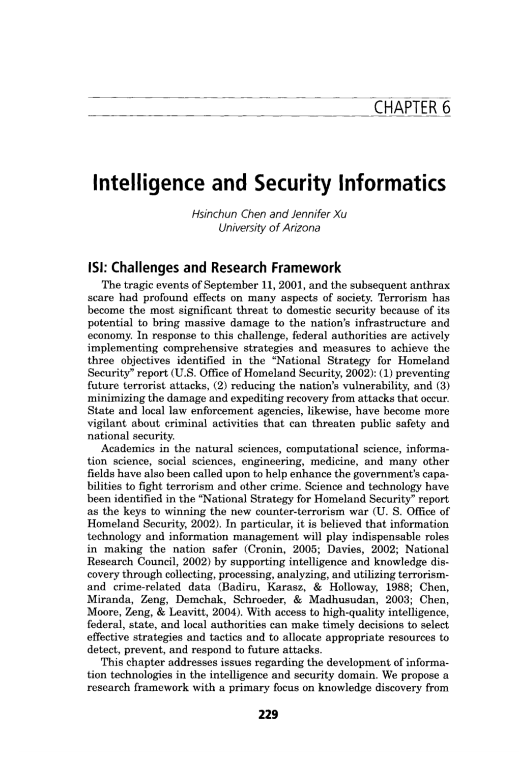 Intelligence and Security Informatics