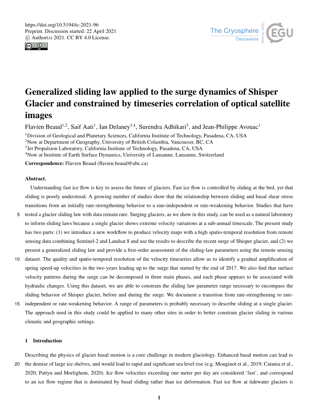 Generalized Sliding Law Applied to the Surge Dynamics of Shisper Glacier