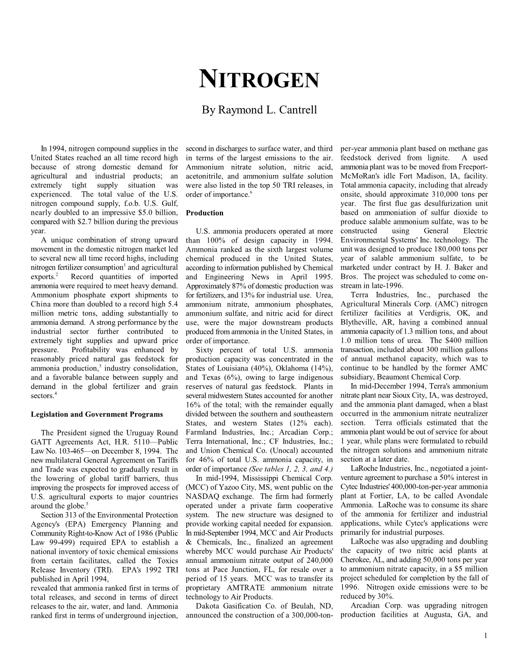 NITROGEN by Raymond L