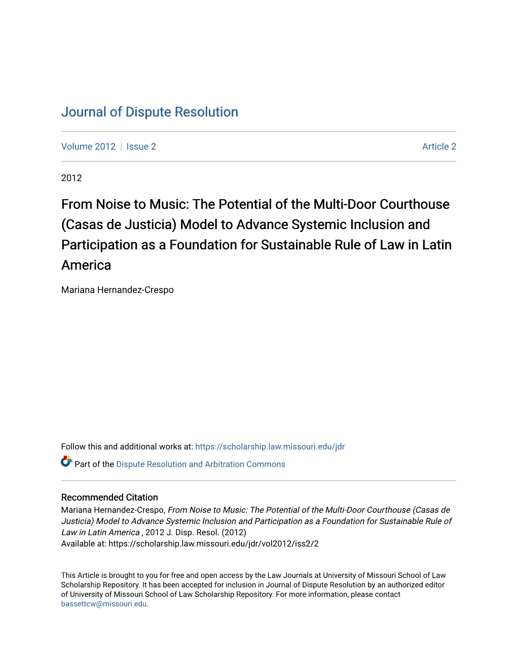 Journal of Dispute Resolution